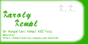 karoly kempl business card